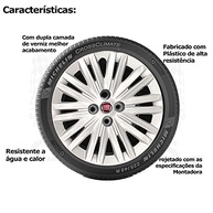 Kit 4 Calotas Fiat Palio, Siena e Punto Aro 15 Prata - Design Moderno e Proteção - imagem 3