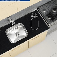 Pia Cozinha Inox Preto 200cm: Design e Proteção! - imagem 2