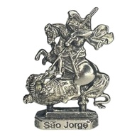 Escultura São Jorge 5,5 cm em Metal Niquelado - Proteção e Fé com Estilo - imagem 1