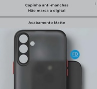 Capa Premium Anti Impacto Fosca Preta Translúcida c/ Proteção Câmera Samsung Galaxy A55 - imagem 4