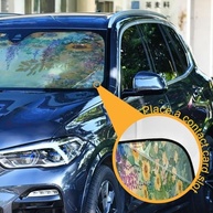 Para-Brisa Aquarela Girassóis com Proteção UV - Capa Térmica Dobrável para Carros - imagem 4