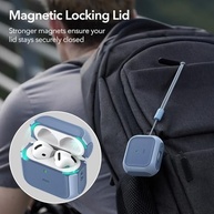 Capa Case Orbit Hybrid para AirPods Pro 4 2024 Azul: Proteção M4gSafe e Estilo - imagem 3