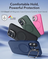 ESR Capa iPhone 17 Azul Marinho: Proteção Militar, MagSafe e Suporte Integrado - imagem 3