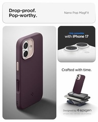 Capa Spigen Nano Pop MagFit para iPhone 17 - Proteção Premium Burgundy Bean - imagem 3