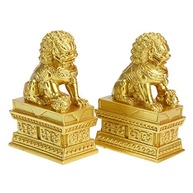 Estátuas de Leão Feng Shui MDLUU - Par de Leões Guardiões Fu Foo para Proteção, Riqueza e Boa Sorte - imagem 2