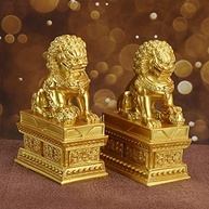 Estátuas de Leão Feng Shui MDLUU - Par de Leões Guardiões Fu Foo para Proteção, Riqueza e Boa Sorte - imagem 3