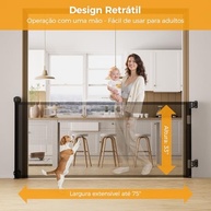 Grade de Segurança Retrátil para Bebês e Pets - Proteção Escalável e Fácil Instalação - imagem 5