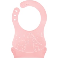 BUBA Babador de Silicone com Pega Migalhas Rosa - Proteção Moderna e Prática para Bebês - imagem 1