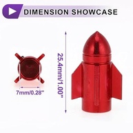 Tampas de Válvula Rocket Vermelhas: Estilo e Proteção para Seu Veículo (4 Unidades) - imagem 3