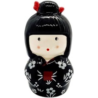 Estátua Cerâmica Kokeshi Preta - Simboliza Amizade, Amor e Proteção | Decoração Japonesa Encantadora - imagem 4