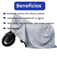 Capa Moto Impermeável Térmica Metalizada - Proteção Total Sol, Chuva e Calor (130x230cm) - imagem 3