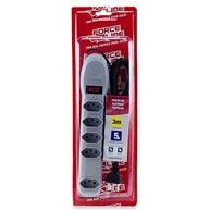 Protetor e Adaptador de Tomada 5 Tomadas 3 Pinos Bivolt Plástico Cinza - Segurança e Praticidade para sua Casa - imagem 3