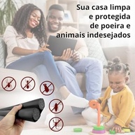 Protetor de Porta 90cm: Adeus Insetos, Poeira e Vento! Rolinho Duplo Ajustável - imagem 5