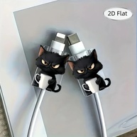 Protetor de Cabo Gato Preto Bravo Anti-Quebra - Kit 2pçs - imagem 1