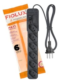 Protetor de Energia Fiolux Powerlink: Régua Filtro de Linha com 6 Tomadas (1 Metro Preto) - imagem 5