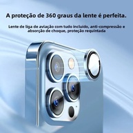 Protetor de Câmera iPhone: Vidro com Anel Metal - imagem 4