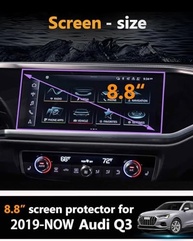 Película Protetora VEIROOM para Audi Q3 (2019-2025) - Vidro Temperado HD 9H - imagem 3
