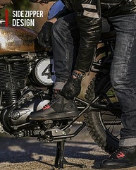 Grapelet Sapatos de motocicleta masculinos, antiderrapantes para motociclismo, botas protetoras de motocross com zíper lateral, suporte de tornozelo, preto - imagem 3