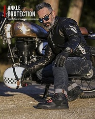 Grapelet Sapatos de motocicleta masculinos, antiderrapantes para motociclismo, botas protetoras de motocross com zíper lateral, suporte de tornozelo, preto - imagem 4