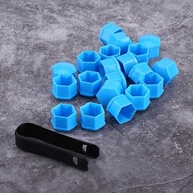 Kit 20 Tampas Protetoras de Calota Central para Roda de Carro (Azul Universal 17mm) - imagem 2