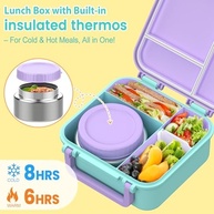 Lancheira Bento Infantil com Garrafa Térmica 255g - Compartimentos à Prova de Vazamento - imagem 5