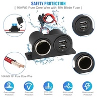 Kit 2 Tomadas Dupla USB 4.2A + Acendedor Cigarro 12V/24V - Carregador Rápido Veicular à Prova d'Água - imagem 4