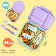 Lancheira Bento Infantil com Garrafa Térmica 255g - Compartimentos à Prova de Vazamento - imagem 4