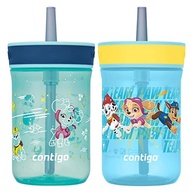 Copo Infantil Patrulha Canina com Canudo - 400ml, à Prova de Derrames, Livre de BPA, Pacote com 2 - imagem 2