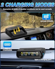 TPMS RV Atualizado 2025: Monitore Pressão de Pneu 0-9,9 Bar (144 PSI) com Alarme Solar e 6 Modos - imagem 4
