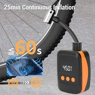 YWBL-WH Ciclo Bomba de Ar Portátil 150 PSI: Inflador Elétrico Sem Fio com Parada Automática e Medidor Digital - imagem 5
