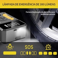 Jump Starter Portátil 3000A com Compressor 150 PSI e Bateria 37000mAh - Partida Rápida e Carregamento USB - imagem 5