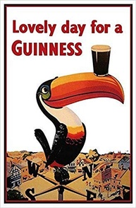 Pôster Guinness Lovely Day Tucan - Arte Publicitária Vintage 45,7x30,5cm - imagem 2