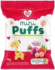 Kit 2X: Snack Infantil Puff Beterraba/Morango Nhami Mami 15g - imagem 1