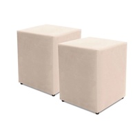 Puff Decorativo Suede 45cm: Kit 2 Puffs Elegantes - imagem 1