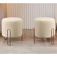 Puff Mali Luxo: Conjunto 2 Puffs Bronze - imagem 1