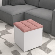 Puff Báu Banqueta Organizador em Suede - Caixa de Brinquedos Quadrada para Sala e Quarto Infantil (Rose) - imagem 1