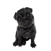 Pug Cachorro em Impressão 3D - Decoração Moderna em Preto para Ambientes Criativos - imagem 2