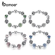 Pulseira Bamoer com Encanto e Flores – Elegância em 4 Cores - imagem 1