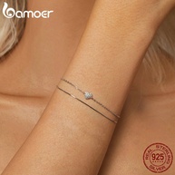 Pulseira Coração Bamoer 925: Elegância em Prata - imagem 1