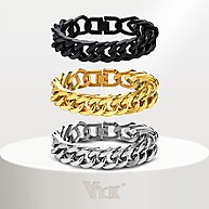 Pulseira Cubana Vnox 12/15MM Aço Inox Masculina - imagem 1