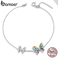 Pulseira de Prata Borboleta Bamoer 925: Elegância e Cor - imagem 1