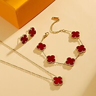 Kit Trevo da Sorte: Colar, Brinco e Pulseira - imagem 1