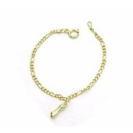 Pulseira Elo Português com Figa: Elegância em Ouro 18k - imagem 1