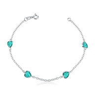 Pulseira Prata 925 Coração Zirconia Turmalina - imagem 1