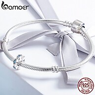 Miçangas de Prata 925 Bamoer com Cristal Azul - Charme para Pulseiras - imagem 2
