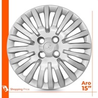 Kit 4 Calotas Aro 15 Idea Siena Punto Palio 2011-2012 Grid Prata - Design Moderno - imagem 4