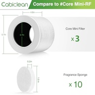 Filtro de Substituição Core Mini 3 em 1 para Purificador LEVOIT - Compatível com Core Mini-P | 3 Filtros + 10 Esponjas Aromáticas - imagem 4