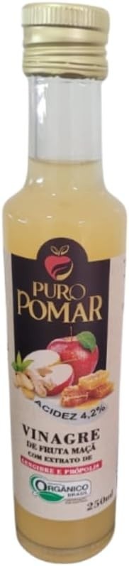 VINAGRE PURO POMAR MAÇÃ 250ML GENGIBRE E PROPOLIS - imagem 1