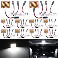 Kit 10 Painéis LED 30SMD 4014 Branco Puro 6500K - Iluminação Interna Automotiva DC 12V com Adaptadores T10/BA9S/Festoon - imagem 1