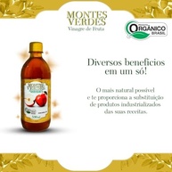 Kit com 3 Vinagre Orgânico de Maçã 530ml 5% De Acidez Puro 530ml Vinagre Montes Verdes - imagem 4